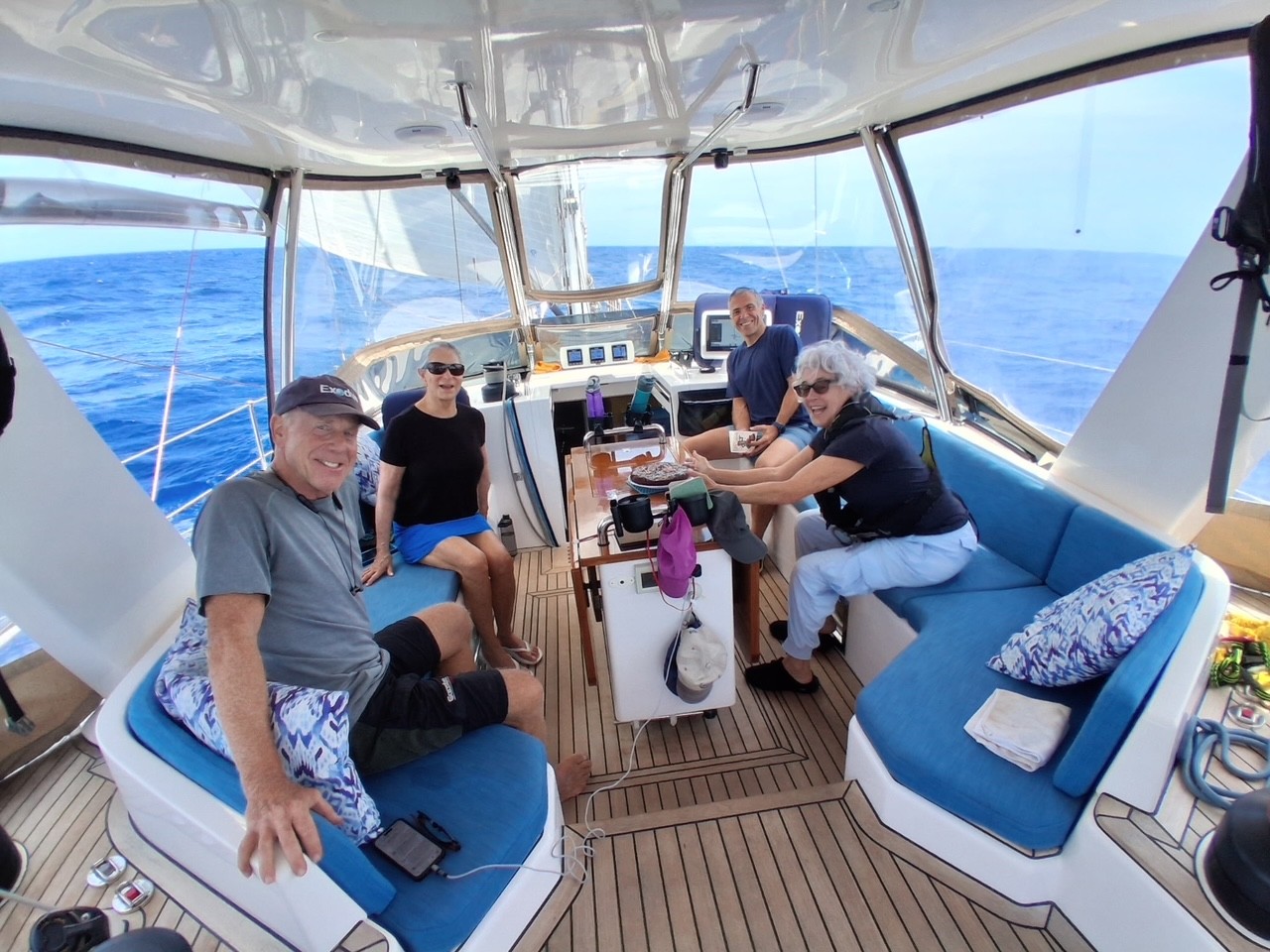 Enjoying the sail from Bermuda to the Azores